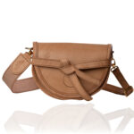 The Doreen Cross Body handcrafted in natural finish genuine leather, Regency Velvet lining and premium Italian hardware.
