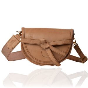 The Doreen Cross Body handcrafted in natural finish genuine leather, Regency Velvet lining and premium Italian hardware.