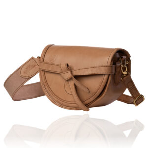 The Doreen Cross Body handcrafted in natural finish genuine leather, Regency Velvet lining and premium Italian hardware.