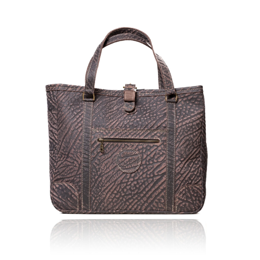 The Jean Maxi Tote in buffalo leather with natural textured grain and Italian hardware