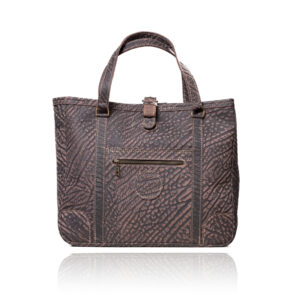 The Jean Maxi Tote in buffalo leather with natural textured grain and Italian hardware