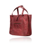 The Jean Maxi Tote in burgundy handcrafted leather with Italian hardware