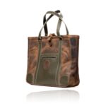 The Jean Maxi Tote in commando tan and olive green handcrafted leather with Italian hardware