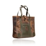 The Jean Maxi Tote in commando tan and olive green handcrafted leather with Italian hardware