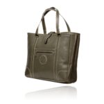 The Jean Maxi Tote in olive green handcrafted leather with Italian hardware