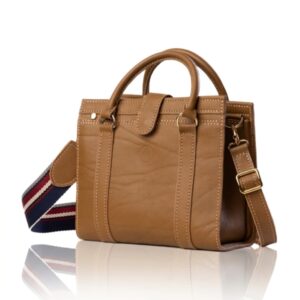 The Marilyn Mini Tote handcrafted in caramel genuine leather with twin handles, shoulder strap, Regency Velvet lining and Italian hardware.