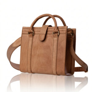 The Marilyn Mini Tote handcrafted in natural finish genuine leather with twin handles, shoulder strap, Regency Velvet lining and Italian hardware.